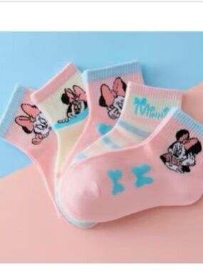 Disney Pink Minnie Mouse Ankle Socks - 5Pack